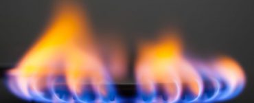 A flame from a gas cooker